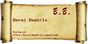 Berei Beatrix névjegykártya